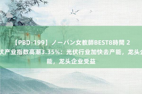 【PBD-199】ノーパン女教師BEST8時間 2 中证光伏产业指数高潮3.35%：光伏行业加快去产能，龙头企业受益